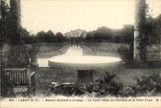 VINTAGE POSTCARD Cambo Maison Rostand has Arnaga the Roundtable of the House and the Part D water