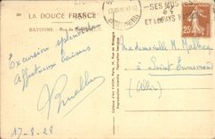 VINTAGE POSTCARD Bayonne Street of the Port Cars