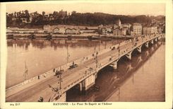 VINTAGE POSTCARD Bayonne the Bridge St Spirit And L Adour