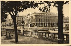 VINTAGE POSTCARD Bayonne L Town hall and the Theater Seen of the Place