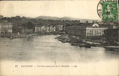 VINTAGE POSTCARD Bayonne View Taken of the Citadel Boat