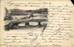 VINTAGE POSTCARD Bayonne the Mayou Bridge the Theater