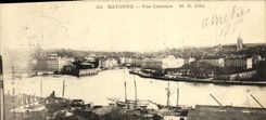 VINTAGE POSTCARD Bayonne View Boat