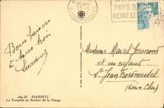 CPA Biarritz La Tempete Au rocher de La Vierge 