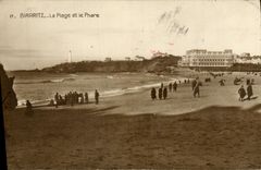 VINTAGE POSTCARD Biarritz the Beach And the Lighthouse