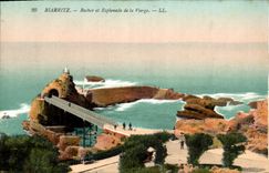 CPA Biarritz Roche Et Esplanade de la Vierge 