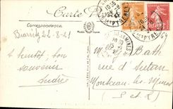 CPA Biarritz Effet De Vagues Au Rocher Perce 