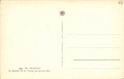 CPA Biarritz Le Rocher De La Vierge Par Grosse Mer 