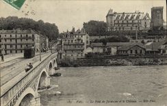 VINTAGE POSTCARD Pau the Bridge De Jurancon and the Castle