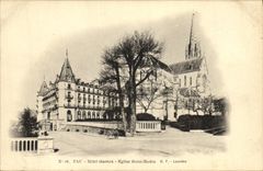 VINTAGE POSTCARD Pau Hotel Holy Garrion Church Martin