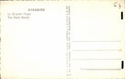 VINTAGE POSTCARD Biarritz Main beach