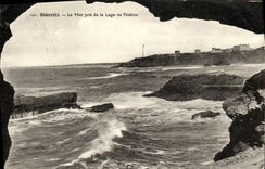 CPA Biarritz La Mer Pris de la Loge de Theatre 