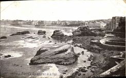 VINTAGE POSTCARD Biarritz View of the Beach