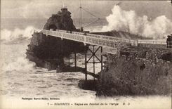 CPA Biarritz Vagus au Rocher de la Vierge