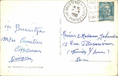 VINTAGE POSTCARD Biarritz Main beach