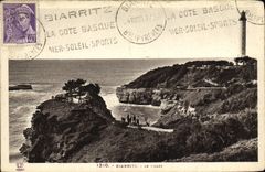 VINTAGE POSTCARD Biarritz the Beach