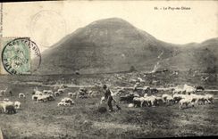 VINTAGE POSTCARD L Auvergne Puy de Dome Shepherd and sheep