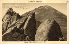 VINTAGE POSTCARD Peak Of the Three Girls Close to Sancy