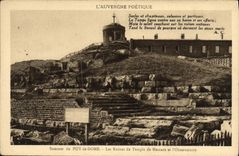 VINTAGE POSTCARD Summit De Puy De Dome Ruins of the Temple of Marcure and L Obervations