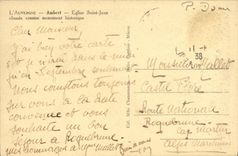 VINTAGE POSTCARD Auvergne Ambert Eglise Jean saint Classifies Like Historic building