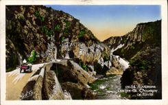 VINTAGE POSTCARD Auvergne Falls of Chouvigny the Tunnel