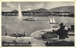 VINTAGE POSTCARD Geneva Roads And Mont Blanc