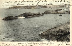 CPA Biarritz Vue De La Cote Prise Du Rocher de la vierge 