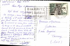 CPSM Biarritz Esplanade et rocher de la vierge