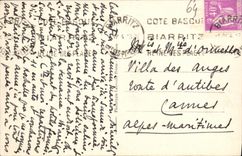 CPA Biarritz Le Rocher du Basta Vue prise a travers les Tamaris 