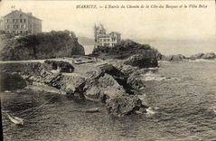 CPA Biarritz L Entree Du Chemin De La Cote Des Basques Et La Villa Belza