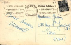 VINTAGE POSTCARD Biarritz Main beach Bath Of the Morning