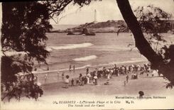 CPA Biarritz La Grand Plage Et La Cote 