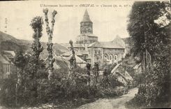 VINTAGE POSTCARD L Auvergne Orcival L Church