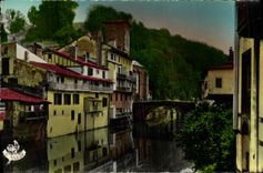 CPSM St Jean Foot Of Port Old women Houses On Nive