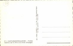 CPSM St Jean Foot Of Port Old women Houses On Nive And the Bridge D Spain