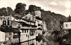 CPSM St Jean Foot Of Port Houses Basques On Nive And the bridge D Spain
