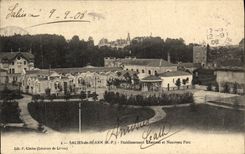 VINTAGE POSTCARD Dirtied De Bearn Hydropathic establishment and New Park