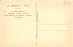 VINTAGE POSTCARD Bidarray the Very Picturesque one And Old Bridge In Back D ass On Nive