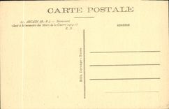 VINTAGE POSTCARD Ascain Monument raised with the memory of died of the war 1914 1918 Militaria