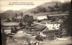 VINTAGE POSTCARD Urepel Poutchoa Mill And Its Fall D Water