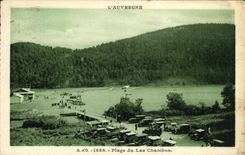 VINTAGE POSTCARD Beach of the Lake Chambon
