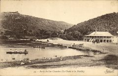 VINTAGE POSTCARD Edges Of Lake Chambon the country cottage and the flotilla