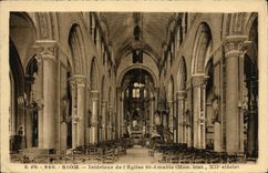 VINTAGE POSTCARD Interior Riom of L Church St Amable