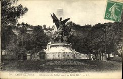 VINTAGE POSTCARD Holy Etienne Monument of the Dead soldiers in 1870 1871 Militaria