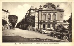 POSTAL Chatel Guyon de la VENDIMIA el teatro del casino y del L avenida de Baraduc del automovil