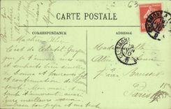 POSTAL Chatel Guyon de la VENDIMIA el teatro y el L avenida de Baraduc