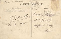 POSTAL de la VENDIMIA que restaura la restauracion de ChatelGuyon