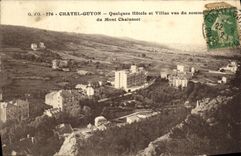 POSTAL ChatelGuyon de la VENDIMIA algunos hoteles y chalets vistos de la cumbre del montaje de Chalusset