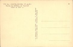 VINTAGE POSTCARD Surroundings of Chatel Guyon Ruins Of the Castle of Tournoel