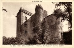 Castillo de Chatel Guyon de la POSTAL de la VENDIMIA de Chazeron